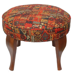 handmade Traditional Victorianot Rust Blue Hand-made ROUND JAQUARD area rug 23'' x 23'' x 18''