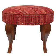 handmade Modern Victorianot Red Red Hand-made RECTANGLE Vegetable dyed wool and wood 24 x 24 x 19