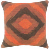 handmade Tribal Turkish Antique Rust Black Hand-Woven SQUARE 100% WOOL pillow