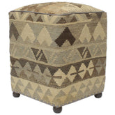handmade Traditional Ottoman Beige Gray Hand-made SQUARE handmade ottoman pouf14 x 14 x 21