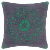 handmade Pillow Blue Green Hand-Woven SQUARE 100% Wool Suzani Throw Pillow