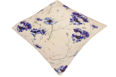 handmade Velvet Pillow Ivory Blue Hand-Woven SQUARE PRINTED VEL area rug