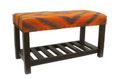 handmade Traditional Shoe Rack Rust Purple Hand-made RECTANGLE Vegetable dyed wool and wood 35 x 17 x 19