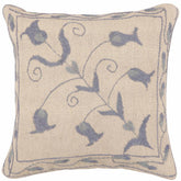 handmade Traditional Pillow Beige Blue Hand-Woven SQUARE 100% WOOL Handmade pillow