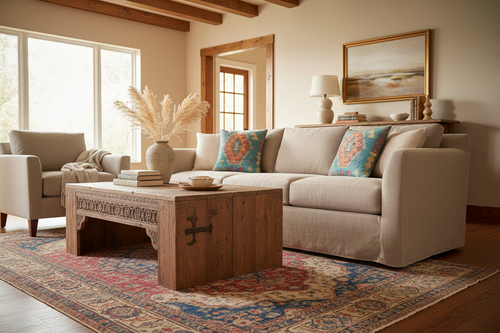 Rustic Bennett Turkish Hand-Woven Kilim Pillow