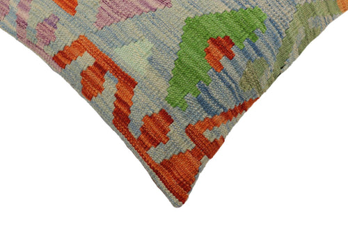 handmade Traditional Pillow Blue Rust Hand-Woven SQUARE 100% WOOL Hand woven turkish pillow2 x 2