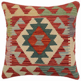 handmade Traditional Pillow Red Blue Hand-Woven SQUARE 100% WOOL Hand woven turkish pillow2 x 2