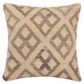 handmade Traditional Pillow Beige Brown Hand-Woven SQUARE 100% WOOL Hand woven turkish pillow2 x 2