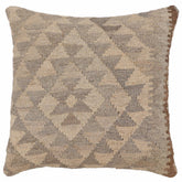 handmade Traditional Pillow Beige Gray Hand-Woven SQUARE 100% WOOL Hand woven turkish pillow2 x 2