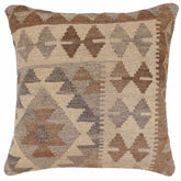 handmade Traditional Pillow Beige Brown Hand-Woven SQUARE 100% WOOL Hand woven turkish pillow2 x 2