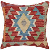 handmade Traditional Pillow Red Blue Hand-Woven SQUARE 100% WOOL Hand woven turkish pillow PILLOW