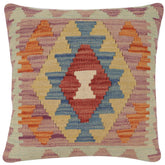 handmade Traditional Pillow Red Blue Hand-Woven SQUARE 100% WOOL Hand woven turkish pillow 2 x 2