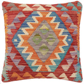 handmade Traditional Pillow Red Rust Hand-Woven SQUARE 100% WOOL Hand woven turkish pillow2 x 2
