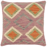 handmade Traditional Pillow Purple Rust Hand-Woven SQUARE 100% WOOL Hand woven turkish pillow2 x 2