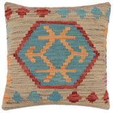 handmade Traditional Pillow Gray Red Hand-Woven SQUARE 100% WOOL Hand woven turkish pillow2 x 2