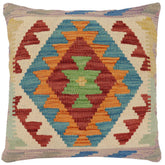 handmade Traditional Pillow Red Rust Hand-Woven SQUARE 100% WOOL Hand woven turkish pillow2 x 2