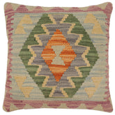 handmade Traditional Pillow Blue Rust Hand-Woven SQUARE 100% WOOL Hand woven turkish pillow2 x 2