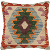 handmade Traditional Pillow Blue Rust Hand-Woven SQUARE 100% WOOL Hand woven turkish pillow2 x 2