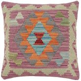 handmade Traditional Pillow Purple Rust Hand-Woven SQUARE 100% WOOL Hand woven turkish pillow2 x 2