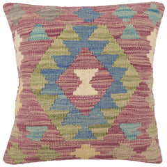 handmade Traditional Pillow Purple Blue Hand-Woven SQUARE 100% WOOL Hand woven turkish pillow 3 x 5