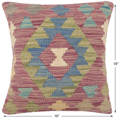 handmade Traditional Pillow Purple Blue Hand-Woven SQUARE 100% WOOL Hand woven turkish pillow 3 x 5