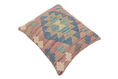 handmade Traditional Pillow Purple Blue Hand-Woven SQUARE 100% WOOL Hand woven turkish pillow 3 x 5