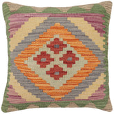 handmade Traditional Pillow Rust Gray Hand-Woven SQUARE 100% WOOL Hand woven turkish pillow2 x 2