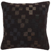 handmade Traditional Pillow Black Blue Hand-Woven SQUARE 100% WOOL Hand woven turkish pillow2 x 2