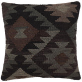 handmade Traditional Pillow Black Green Hand-Woven SQUARE 100% WOOL Hand woven turkish pillow2 x 2