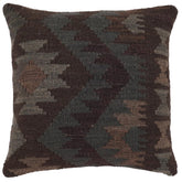 handmade Traditional Pillow Brown Purple Hand-Woven SQUARE 100% WOOL Hand woven turkish pillow2 x 2