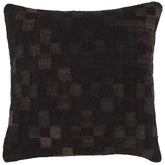 handmade Traditional Pillow Black Green Hand-Woven SQUARE 100% WOOL Hand woven turkish pillow2 x 2