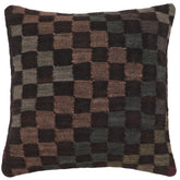 handmade Traditional Pillow Black Gray Hand-Woven SQUARE 100% WOOL Hand woven turkish pillow2 x 2