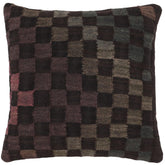 handmade Traditional Pillow Black Green Hand-Woven SQUARE 100% WOOL Hand woven turkish pillow2 x 2
