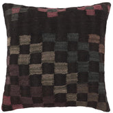 handmade Traditional Pillow Black Green Hand-Woven SQUARE 100% WOOL Hand woven turkish pillow2 x 2
