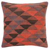 handmade Traditional Pillow Red Brown Hand-Woven SQUARE 100% WOOL Hand woven turkish pillow2 x 2