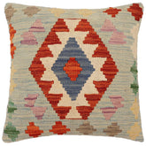 handmade Traditional Pillow Blue Rust Hand-Woven SQUARE 100% WOOL Hand woven turkish pillow2 x 2