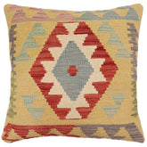 handmade Traditional Pillow Gold Red Hand-Woven SQUARE 100% WOOL Hand woven turkish pillow PILLOW
