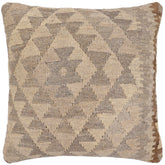 handmade Traditional Pillow Beige Gray Hand-Woven SQUARE 100% WOOL Hand woven turkish pillow2 x 2