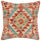 handmade Traditional Pillow Rust Beige Hand-Woven SQUARE 100% WOOL Hand woven turkish pillow2 x 2