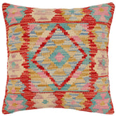 handmade Traditional Pillow Red Beige Hand-Woven SQUARE 100% WOOL Hand woven turkish pillow2 x 2