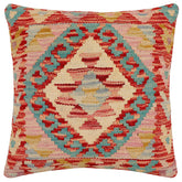handmade Traditional Pillow Rust Beige Hand-Woven SQUARE 100% WOOL Hand woven turkish pillow2 x 2
