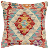 handmade Traditional Pillow Red Blue Hand-Woven SQUARE 100% WOOL Hand woven turkish pillow2 x 2