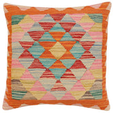 handmade Traditional Pillow Rust Red Hand-Woven SQUARE 100% WOOL Hand woven turkish pillow2 x 2
