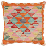 handmade Traditional Pillow Rust Red Hand-Woven SQUARE 100% WOOL Hand woven turkish pillow2 x 2