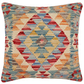 handmade Traditional Pillow Beige Red Hand-Woven SQUARE 100% WOOL Hand woven turkish pillow2 x 2