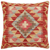 handmade Traditional Pillow Rust Beige Hand-Woven SQUARE 100% WOOL Hand woven turkish pillow2 x 2