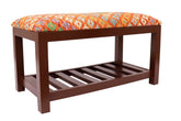 handmade Traditional Shoe Rack Rust Blue Hand-made RECTANGLE Vegetable dyed wool and wood 36 x 18 x 21