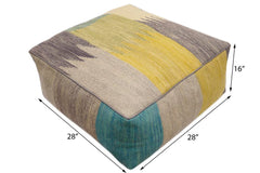 handmade Modern Floor Cushion Gray Gray Hand-made SQUARE 100% WOOL Floor Cushion Floor Pillow