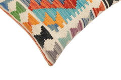 handmade Traditional Pillow Rust Blue Hand-Woven SQUARE 100% WOOL Hand woven turkish pillow 3 x 5