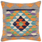 handmade Traditional Pillow Blue Gray Hand-Woven SQUARE 100% WOOL Hand woven turkish pillow 2 x 2